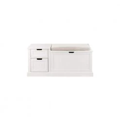 Home Decorators Collection White Wood Entryway Bench with Flip Top and Concealed Storage (46 in. W x 20 in. H)