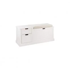 Home Decorators Collection White Wood Entryway Bench with Flip Top and Concealed Storage (46 in. W x 20 in. H) -Home Decorators Soldes white home decorators collection dining benches sk19331br1 w c3 1000