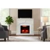 Home Decorators Collection Fallston 45 in. Infrared Wall Mantel Electric Fireplace in White with Cool Glow Insert and Reversible Surround -Home Decorators Soldes white home decorators collection freestanding electric fireplaces 143597 a 64 1000