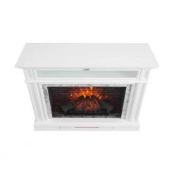 Home Decorators Collection Keighley 52 in. Freestanding Faux Marble Surround Electric Fireplace TV Stand in White -Home Decorators Soldes white home decorators collection freestanding electric fireplaces 1557fm 33 201 1d 1000