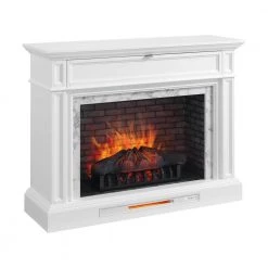 Home Decorators Collection Keighley 52 in. Freestanding Faux Marble Surround Electric Fireplace TV Stand in White -Home Decorators Soldes white home decorators collection freestanding electric fireplaces 1557fm 33 201 4f 1000