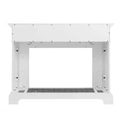 Home Decorators Collection Keighley 52 in. Freestanding Faux Marble Surround Electric Fireplace TV Stand in White -Home Decorators Soldes white home decorators collection freestanding electric fireplaces 1557fm 33 201 77 1000