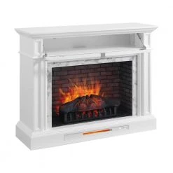 Home Decorators Collection Keighley 52 in. Freestanding Faux Marble Surround Electric Fireplace TV Stand in White -Home Decorators Soldes white home decorators collection freestanding electric fireplaces 1557fm 33 201 c3 1000