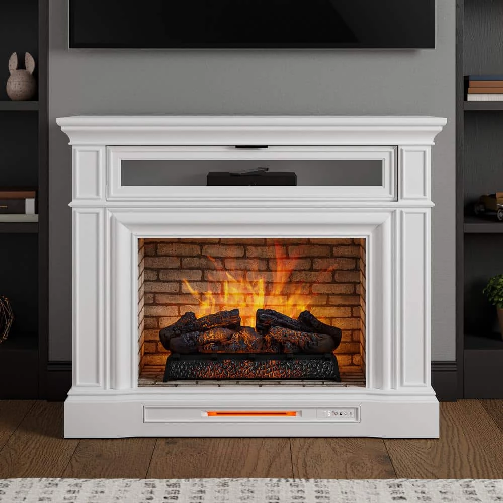 Home Decorators Collection Pinery 47.125 in. Freestanding Electric Fireplace TV Stand in White 15 Home Decorators Collection Pinery 47.125 in. Freestanding Electric Fireplace TV Stand in White - Image 13
