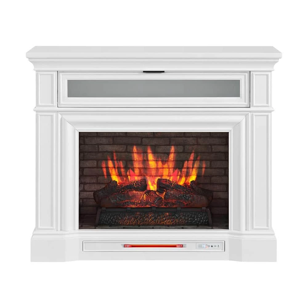 Home Decorators Collection Pinery 47.125 in. Freestanding Electric Fireplace TV Stand in White 4 Home Decorators Collection Pinery 47.125 in. Freestanding Electric Fireplace TV Stand in White - Image 2