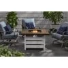 Home Decorators Collection Summerfield 39.5 in. x 25 in. Square Steel White Wood-Look Tile Top LP Gas Fire Pit -Home Decorators Soldes white home decorators collection gas fire pits 2364fp 1 64 1000
