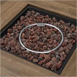 Home Decorators Collection Summerfield 39.5 in. x 25 in. Square Steel White Wood-Look Tile Top LP Gas Fire Pit -Home Decorators Soldes white home decorators collection gas fire pits 2364fp 1 76 1000