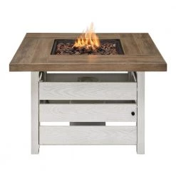 Home Decorators Collection Summerfield 39.5 in. x 25 in. Square Steel White Wood-Look Tile Top LP Gas Fire Pit -Home Decorators Soldes white home decorators collection gas fire pits 2364fp 1 e1 1000