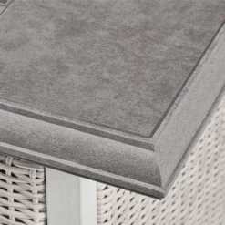 Home Decorators Collection Anaheim 49 in. x 25.5 in. Square Aluminum and Stainless Steel White Gas Fire Pit with Concrete-Look Tile Top -Home Decorators Soldes white home decorators collection gas fire pits 2388fp 4 4f 1000