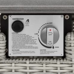 Home Decorators Collection Anaheim 49 in. x 25.5 in. Square Aluminum and Stainless Steel White Gas Fire Pit with Concrete-Look Tile Top -Home Decorators Soldes white home decorators collection gas fire pits 2388fp 4 d4 1000