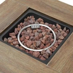 Home Decorators Collection Tucson 30 in. x 25.5 in. Square Steel White Wood-look Tile Top LP Gas Fire Pit -Home Decorators Soldes white home decorators collection gas fire pits 2479fp 4 1f 1000