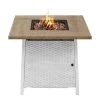 Home Decorators Collection Tucson 30 in. x 25.5 in. Square Steel White Wood-look Tile Top LP Gas Fire Pit -Home Decorators Soldes white home decorators collection gas fire pits 2479fp 4 64 1000