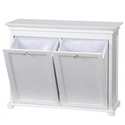 Home Decorators Collection Hampton Harbor 35 in. Double Tilt-Out Hamper in White -Home Decorators Soldes white home decorators collection hampers bf 20938 wh 1d 1000