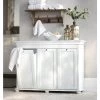Home Decorators Collection Hampton Harbor 37 in. Triple Tilt-Out Hamper in White