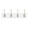 Home Decorators Collection 18 in. White Snap Install Hook Rack with 4 Satin Nickel Pill Top Hooks -Home Decorators Soldes white home decorators collection hooks 63096 64 1000