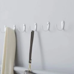 Home Decorators Collection 1-13/16 in. White Wall Hook (6-Pack) -Home Decorators Soldes white home decorators collection hooks 63104 77 1000