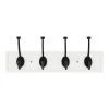 Home Decorators Collection 18 in. White Hook Rack with 4 Oil-Rubbed Bronze Pill Top Hooks -Home Decorators Soldes white home decorators collection hooks 64101 64 1000