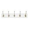 Home Decorators Collection Snap Install 27 in. White Hook Rack with 5 Champagne Bronze Pill Top Hooks -Home Decorators Soldes white home decorators collection hooks 64191 64 1000