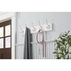 Home Decorators Collection Snap Install 27 in. White Hook Rack with 5 Satin Nickel Pilltop Hooks 11 Home Decorators Collection Snap Install 27 in. White Hook Rack with 5 Satin Nickel Pilltop Hooks -Home Decorators Soldes white home decorators collection hooks 64281 31 1000