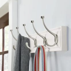 Home Decorators Collection Snap Install 27 in. White Hook Rack with 5 Satin Nickel Pilltop Hooks 9 Home Decorators Collection Snap Install 27 in. White Hook Rack with 5 Satin Nickel Pilltop Hooks -Home Decorators Soldes white home decorators collection hooks 64281 4f 1000