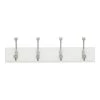 Home Decorators Collection 18 in. White Hook Rack with 4 Satin Nickel Hooks (2-Pack) -Home Decorators Soldes white home decorators collection hooks 64371 64 1000
