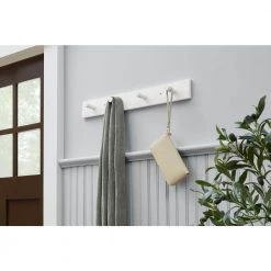 Home Decorators Collection 23 in. White Hook Rack with 4 Peg Hooks -Home Decorators Soldes white home decorators collection hooks 64471 31 1000
