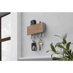 Home Decorators Collection 7 in. Hook Rack with Storage and 5 Satin Nickel Hooks -Home Decorators Soldes white home decorators collection hooks 64541 31 1000