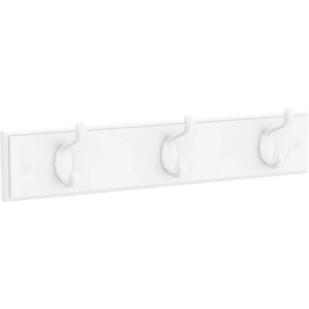 Home Decorators Collection 18 in. L White Hook Rail 3 Home Decorators Collection 18 in. L White Hook Rail