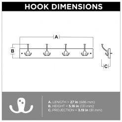 Home Decorators Collection 27 in. L White Hook Rail -Home Decorators Soldes white home decorators collection hooks r44456h pww u 4f 1000