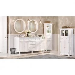 Home Decorators Collection Hampton Harbor 25 in. W x 14 in. D x 52-1/2 in. H Linen Cabinet with Drawer in White -Home Decorators Soldes white home decorators collection linen cabinets bf 22673 wh c3 1000