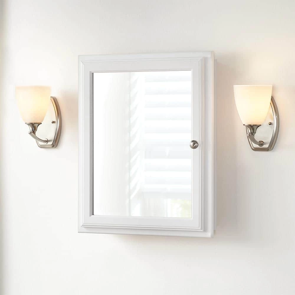 Home Decorators Collection 20-3/4 in. W x 25-3/4 in. H Fog Free Framed Recessed or Surface-Mount Bathroom Medicine Cabinet in White with Mirror 6 Home Decorators Collection 20-3/4 in. W x 25-3/4 in. H Fog Free Framed Recessed or Surface-Mount Bathroom Medicine Cabinet in White with Mirror - Image 4