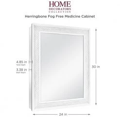 Home Decorators Collection 24 in. x 30 in. Fog Free Recessed or Surface Mount Herringbone Medicine Cabinet with Mirror -Home Decorators Soldes white home decorators collection medicine cabinets with mirrors 83011 4f 1000