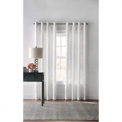 Home Decorators Collection Cotton Duck White Light Filtering Window Curtain - 50 in. x 108 in. L