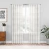 Home Decorators Collection White Geometric Rod Pocket Sheer Curtain - 54 in. W x 84 in. L