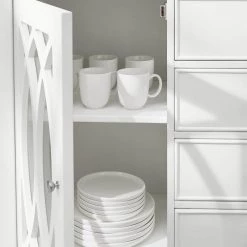 Home Decorators Collection Cliffmore White Glass Door Buffet with Elliptical Pattern -Home Decorators Soldes white home decorators collection sideboards buffet tables m22074h3 a0 1000