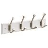 Home Decorators Collection 18 in. White and Satin Nickel Beveled Square Hook Rack -Home Decorators Soldes white satin nickel home decorators collection hooks r30799h pwn u 64 1000