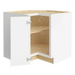 Home Decorators Collection Washington Vesper White Plywood Shaker Stock Assembled Base Kitchen Cabinet Soft Close Left 36 in. x 34.5 in. x24 in.