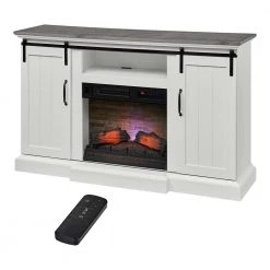Home Decorators Collection Kerrington 60 in W. Freestanding Media Console Electric Fireplace TV Stand in White with Gray Top -Home Decorators Soldes white with gray top home decorators collection freestanding electric fireplaces 150724 40 1000