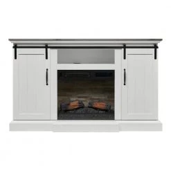 Home Decorators Collection Kerrington 60 in W. Freestanding Media Console Electric Fireplace TV Stand in White with Gray Top -Home Decorators Soldes white with gray top home decorators collection freestanding electric fireplaces 150724 a0 1000