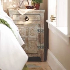 Home Decorators Collection Print Block 1-Drawer Whitewash Nightstand -Home Decorators Soldes whitewash home decorators collection nightstands 1473000470 40 1000