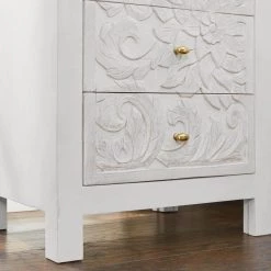 Home Decorators Collection Nadia Carved 3-Drawer Whitewash Nightstand (30 in. H x 23 in. W x 17 in. D) -Home Decorators Soldes whitewash home decorators collection nightstands cac 20 015 1d 1000