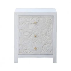 Home Decorators Collection Nadia Carved 3-Drawer Whitewash Nightstand (30 in. H x 23 in. W x 17 in. D) -Home Decorators Soldes whitewash home decorators collection nightstands cac 20 015 31 1000