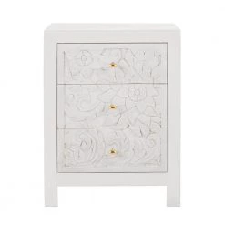 Home Decorators Collection Nadia Carved 3-Drawer Whitewash Nightstand (30 in. H x 23 in. W x 17 in. D)