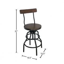 Home Decorators Collection Hamrick Industrial Adjustable Height Backed Bar Stool -Home Decorators Soldes wood black iron home decorators collection bar stools bc9333c 40 1000