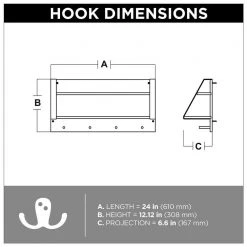 Home Decorators Collection 24 in. Wood Double-Shelf with Hooks -Home Decorators Soldes wood home decorators collection hooks r43575h 645 r 4f 1000