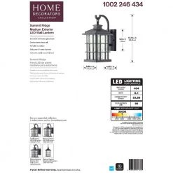 Home Decorators Collection Summit Ridge Collection Zinc Outdoor Integrated LED Dusk-to-Dawn Wall Lantern Sconce -Home Decorators Soldes zinc home decorators collection outdoor sconces cqh1691l 5 44 1000