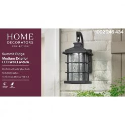 Home Decorators Collection Summit Ridge Collection Zinc Outdoor Integrated LED Dusk-to-Dawn Wall Lantern Sconce -Home Decorators Soldes zinc home decorators collection outdoor sconces cqh1691l 5 fa 1000
