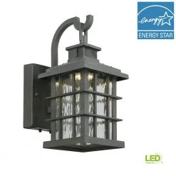 Home Decorators Collection Summit Ridge Collection Zinc Motion Sensor Outdoor Integrated LED Wall Lantern Sconce -Home Decorators Soldes zinc home decorators collection outdoor sconces cqh1691ls 2 66 1000