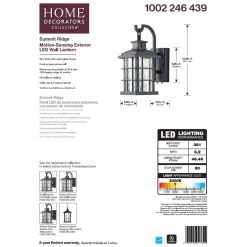 Home Decorators Collection Summit Ridge Collection Zinc Motion Sensor Outdoor Integrated LED Wall Lantern Sconce -Home Decorators Soldes zinc home decorators collection outdoor sconces cqh1691ls 2 77 1000