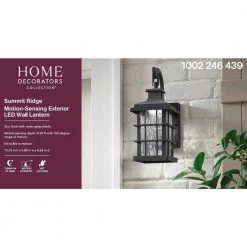 Home Decorators Collection Summit Ridge Collection Zinc Motion Sensor Outdoor Integrated LED Wall Lantern Sconce -Home Decorators Soldes zinc home decorators collection outdoor sconces cqh1691ls 2 fa 1000